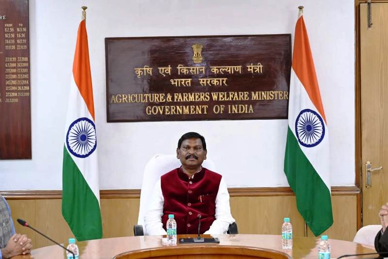A photo of Arjun Munda taken after he took over the Ministry of Agriculture And Farmers' Welfare