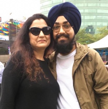 A picture of Deedar Kaur's mother and brother, Gucci Singh