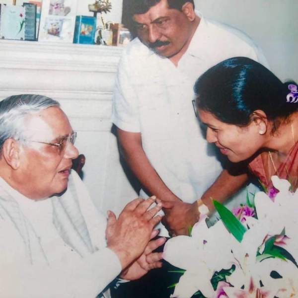 A picture of Shobha Karandlaje from the initial days of her political career