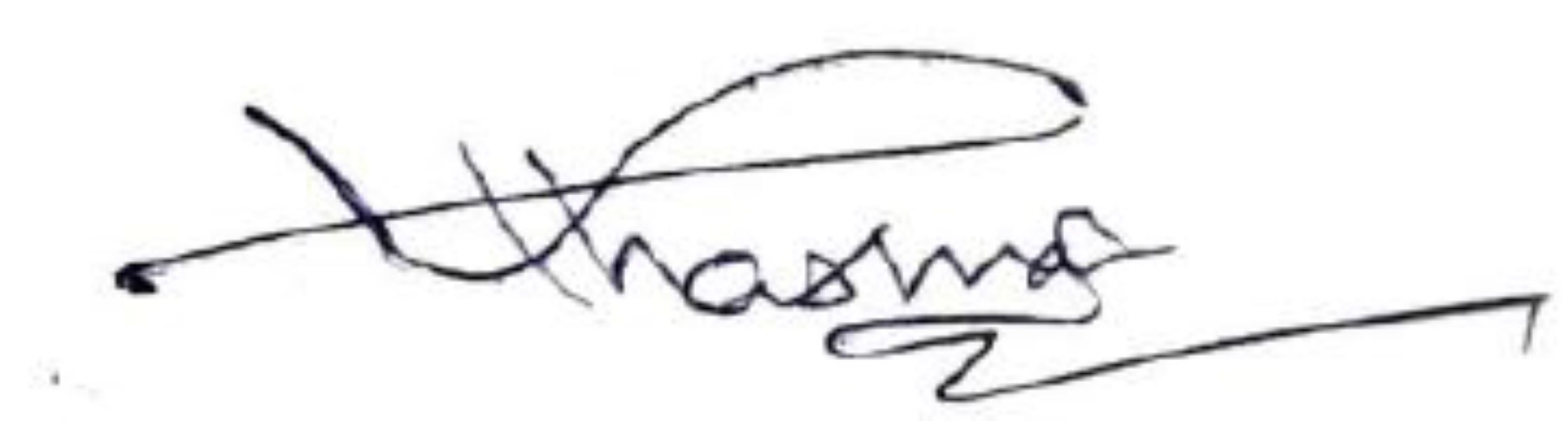 A signature of Rajesh Dharmani