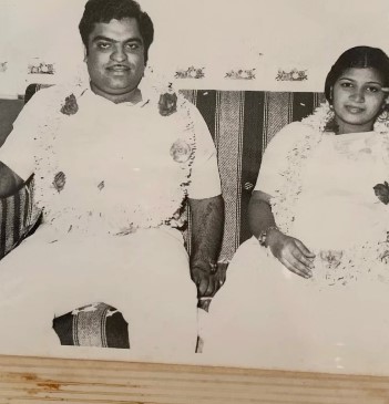A young CM Ibrahim with his wife