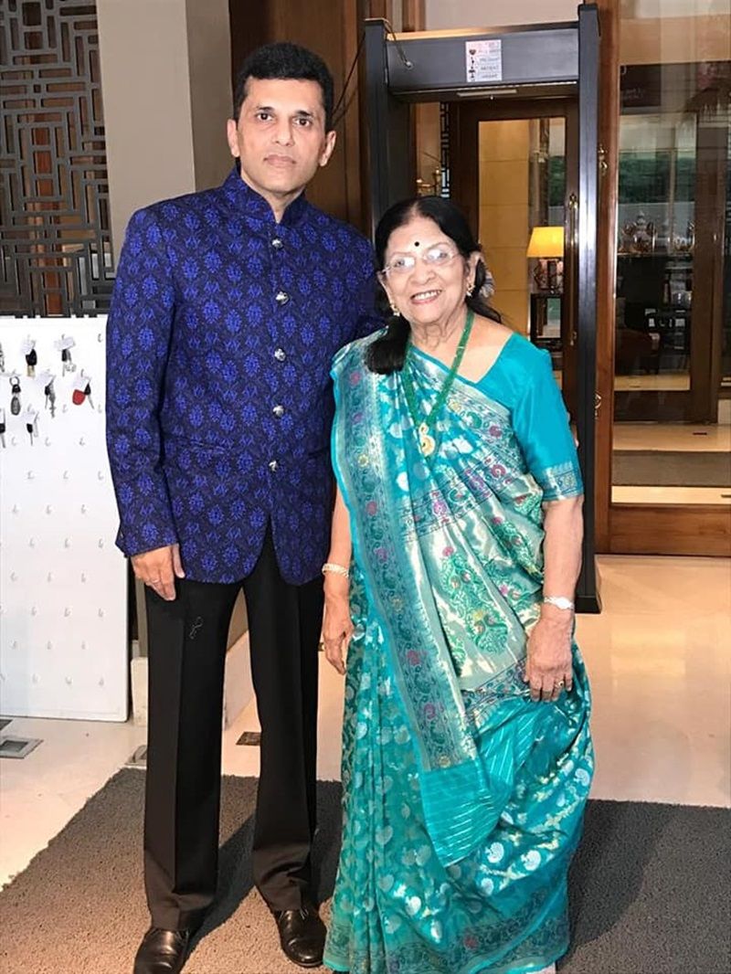 Anand Pandit with his mother