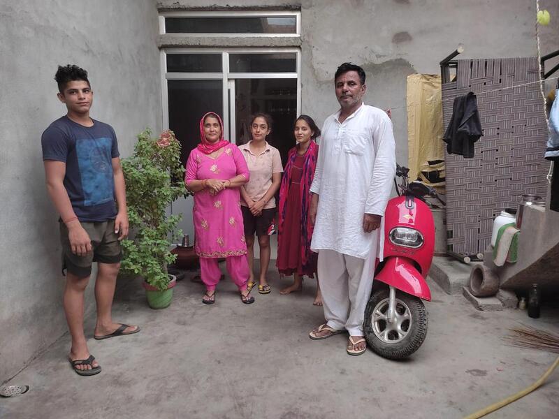 Antim’s brother Arpit, mother Krishna Kumari, sisters Nisha, Meenu, and father Ram Niwas (from left to right) at their home