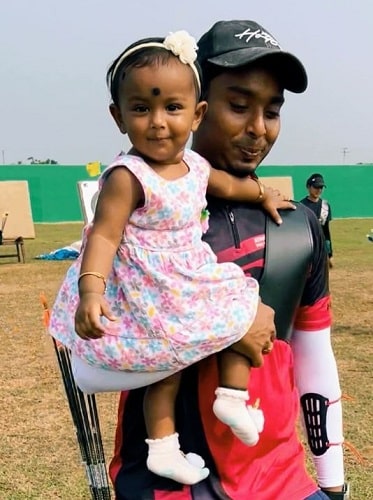 Atanu Das with his daughter