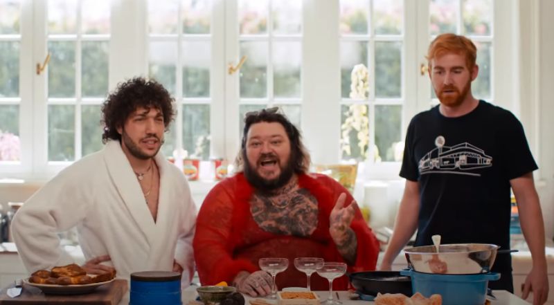 Benny Blanco (left) in a still from the cooking show 'Stupid Fucking Cooking Show'