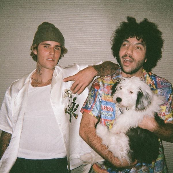 Benny Blanco (right) with Justin Bieber