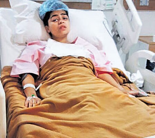 C. M. Ibrahim's daughter, Iffa Afza, in a hospital