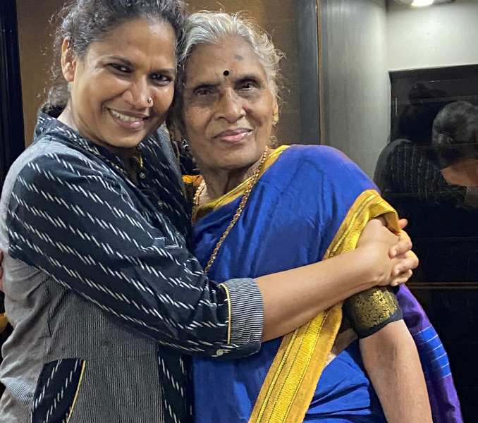 Chhaya Kadam with her mother