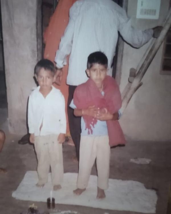 Dilraj Singh Rawat's (left) childhood picture with his cousin