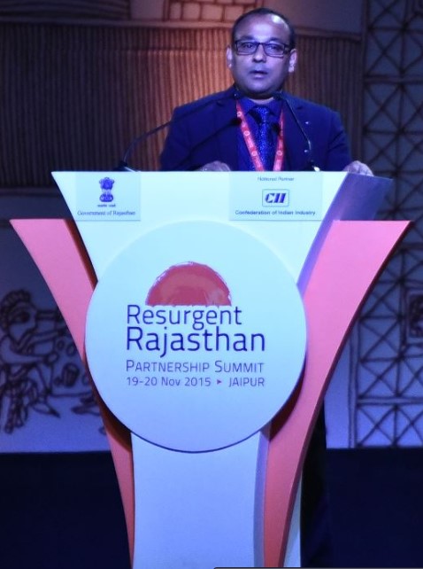 Dinesh Chandra Agrawal during a business conference