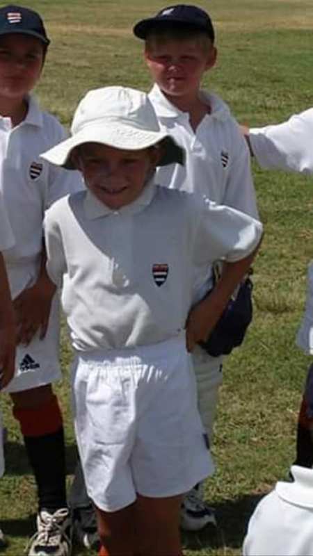 Gerald Coetzee during his childhood when he started playing cricket