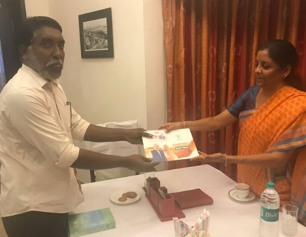 Joe D'Cruz while supporting the 'Sampark Se Samarthan' (Contact for Support) programme (2018)