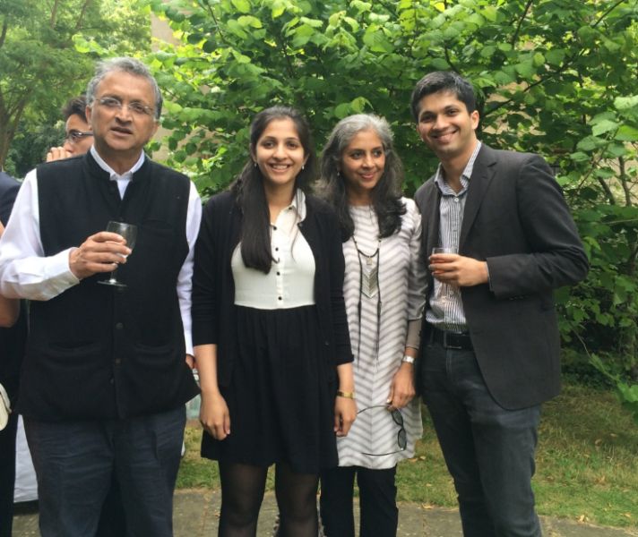 (From Right to Left) – Keshava Guha, Sujata Keshavan Guha, Ira Guha, and Ramachandra Guha
