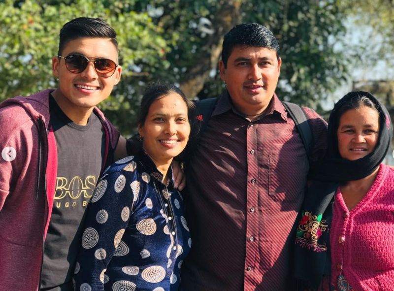 Krishan Bahadur Pathak (extreme left) with his siblings