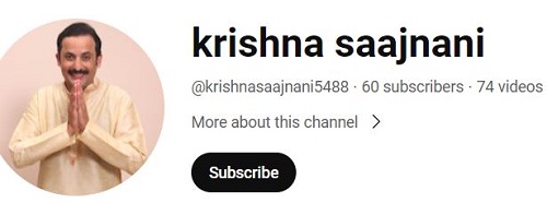 Krishna Saajnani's YouTube channel