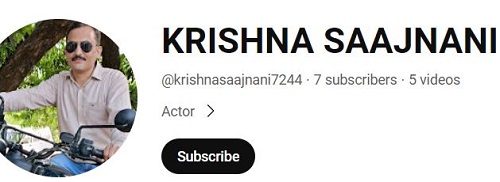 Krishna Saajnani's second YouTube channel