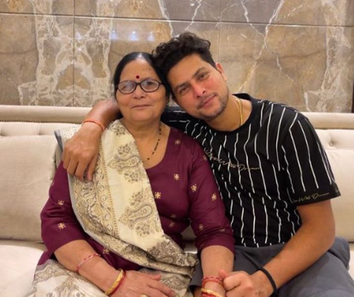 Kuldeep Yadav with his mother