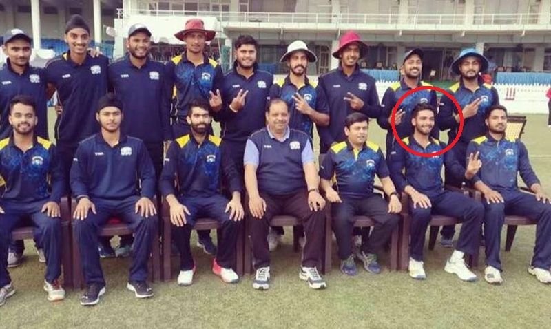 Nikhil Chaudhary with his team after winning under-23 one-day championship