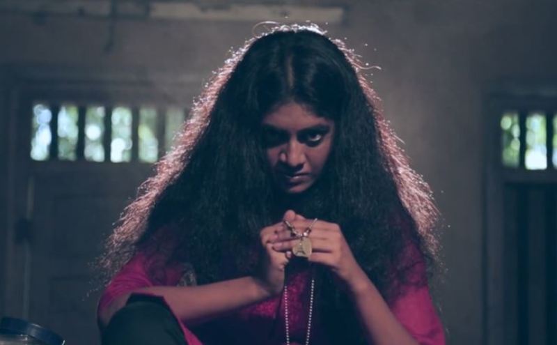 Nimisha Sajayan in a still from the short film 'Nethram' (2017)