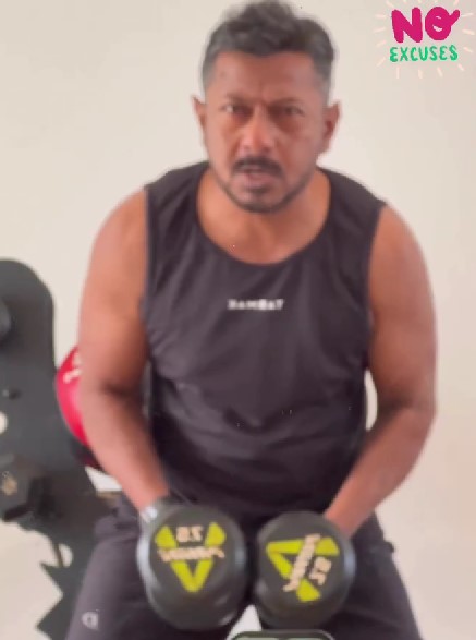 Onir while working out at a gym