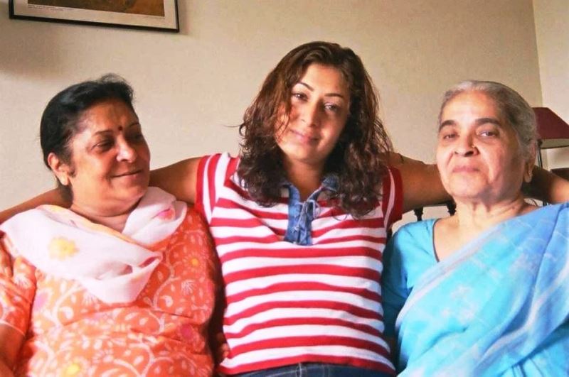 Paayal Kapoor Nair with her maternal grandmother and mother