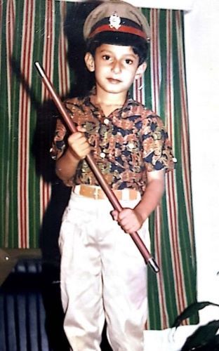 Prajwal Devaraj as a young boy