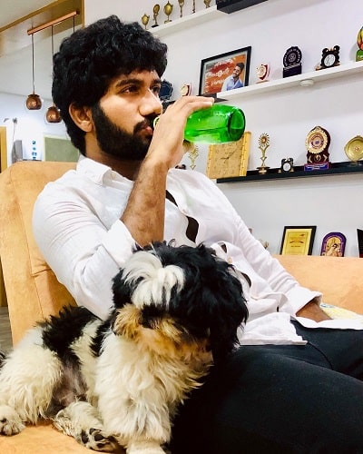 Prasanth Varma and his pet dog
