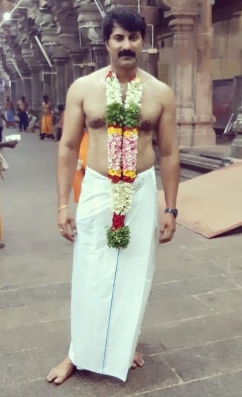 Raj Deepak Shetty during a visit to a temple
