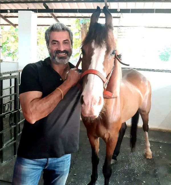 Raj Deepak Shetty with his favourite horse named Kajal