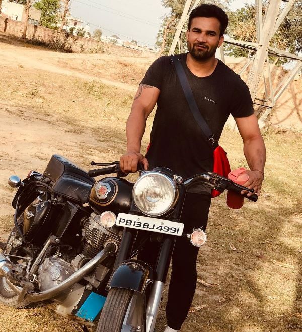 Ran Singh with his bike