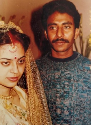 Rashid Khan and Soma Basu on their wedding day