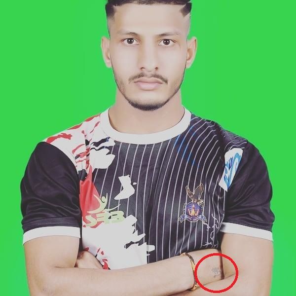 Ravindra Chouhan's tattoo on his right hand