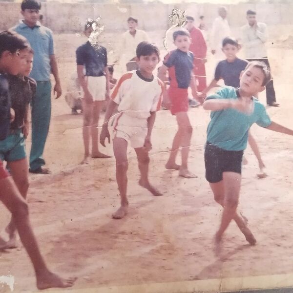 Rinku Sharma's (extreme right, wearing blue shirt) childhood photo