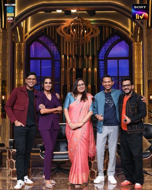 Ritesh Agarwal (centre right) with other judges from 'Shark Tank India' Season 3