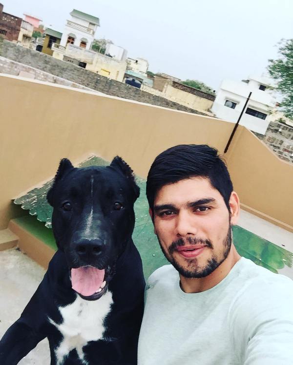 Rohit Kumar with his dog