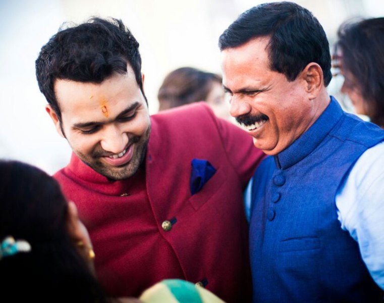 Rohit Sharma with his coach Dinesh Lad