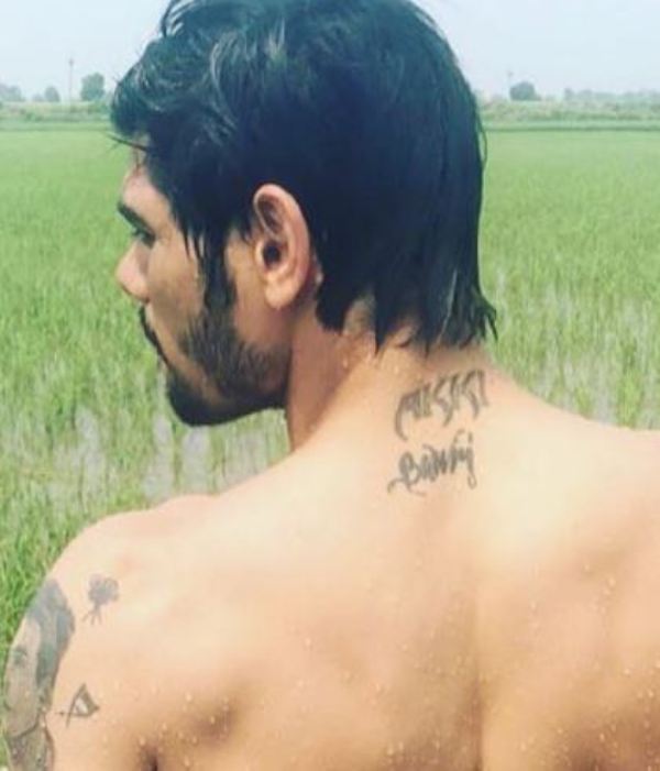 Rohit's back tattoo