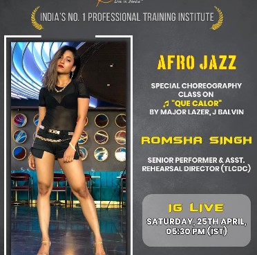 Romsha Singh on the poster of her dance workshop invitation