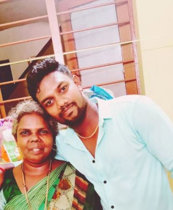 Sajin Chandrasekar with his mother