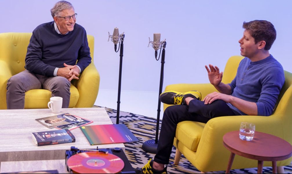 Sam Altman (right) with Bill Gates on his podcast 'Unconfuse Me With Bill Gates'