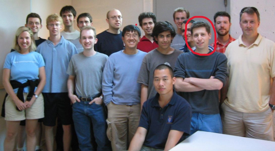 Sam Altman with the first batch of Y Combinator employees