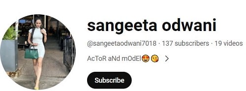 Sangeeta Odwani's YouTube channel