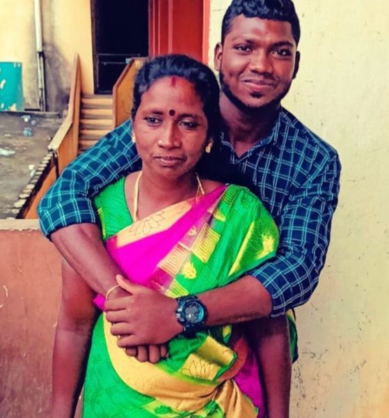 Sathish Kannan with his mother