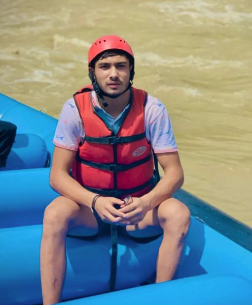 Shivam Choudhary river rafting on a vacation