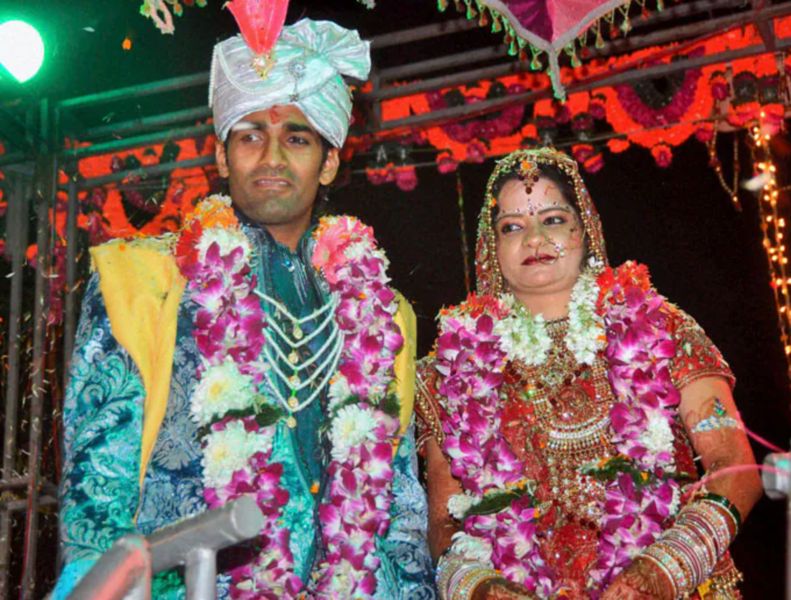 Shivendra Singh at his wedding ceremony with Nishi