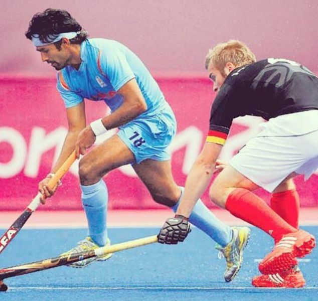 Shivendra Singh (left) during one of his match in the 2012 Olympic Games