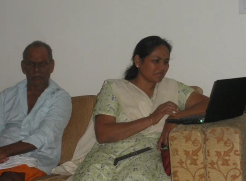 Shobha Karandlaje with her father
