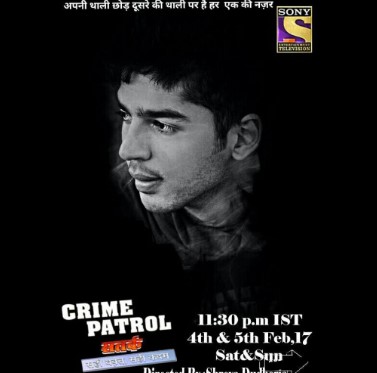 Siddharth Dhanda on the poster of the television serial 'Crime Patrol'