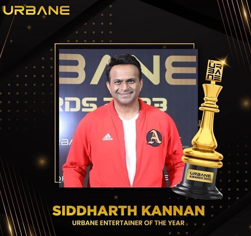 Siddharth Kannan's Urbane Entertainer of the year award