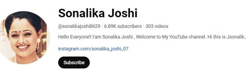 Sonalika Joshi's YouTube channel